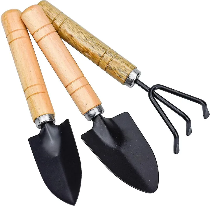 Small Size Tablets Wooden Handle Small Sharp Shovel Rake Mini Garden Tool Set Small | Mini ...