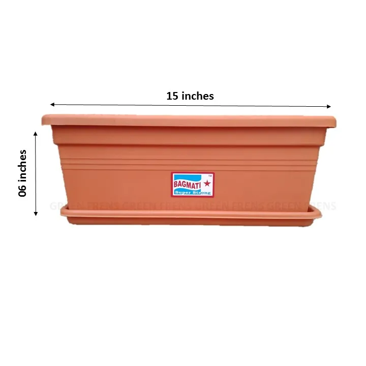 Orange Color Rectangle Planter / Gamala Small With Plate at Rs. 302 ...